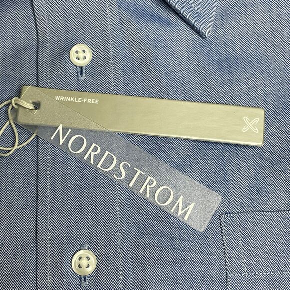 NORDSTROM Men's Long Sleeve Button Up Dress Shirt Smartcare Wrinkle Free 16 x 24 - Picture 5 of 9